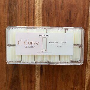 (NEW) Kiara Sky C-Curve Nail Tips Square XXL Natural 500 Pieces 10 Sizes